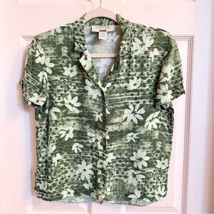 Green Norton mcnaughton Hawaiian button up